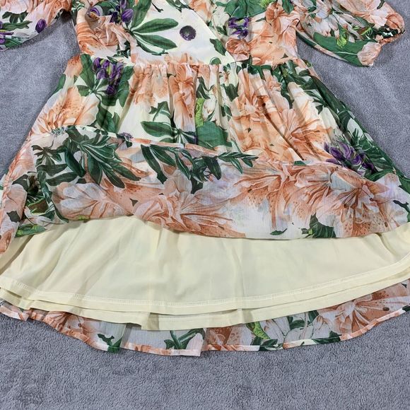 H&M Floral Ruffle Colorful Fit & Flare Dress Size Small Women’s - Picture 7 of 16